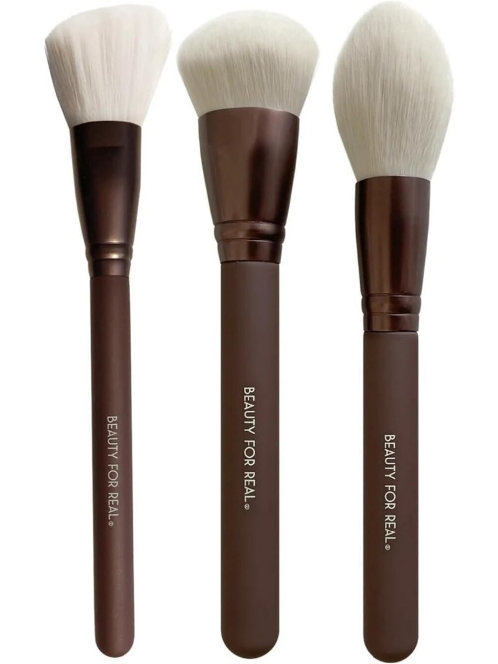 Essential Pro Complexion Brush Set - 3 Vegan Brushes for Blush, Contour & Powder